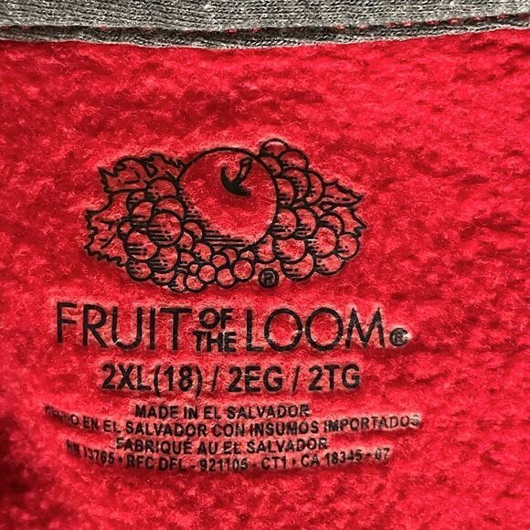 Youth, Fruit of the Loom, Red and Gray, Zip-Up Vest. Size 2XL (18) - Picture 3 of 3